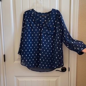 Maurices blue and silver blouse